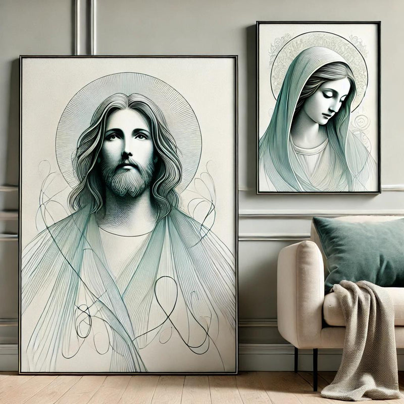 Dupla de Quadro Sagrado Amor - CO050