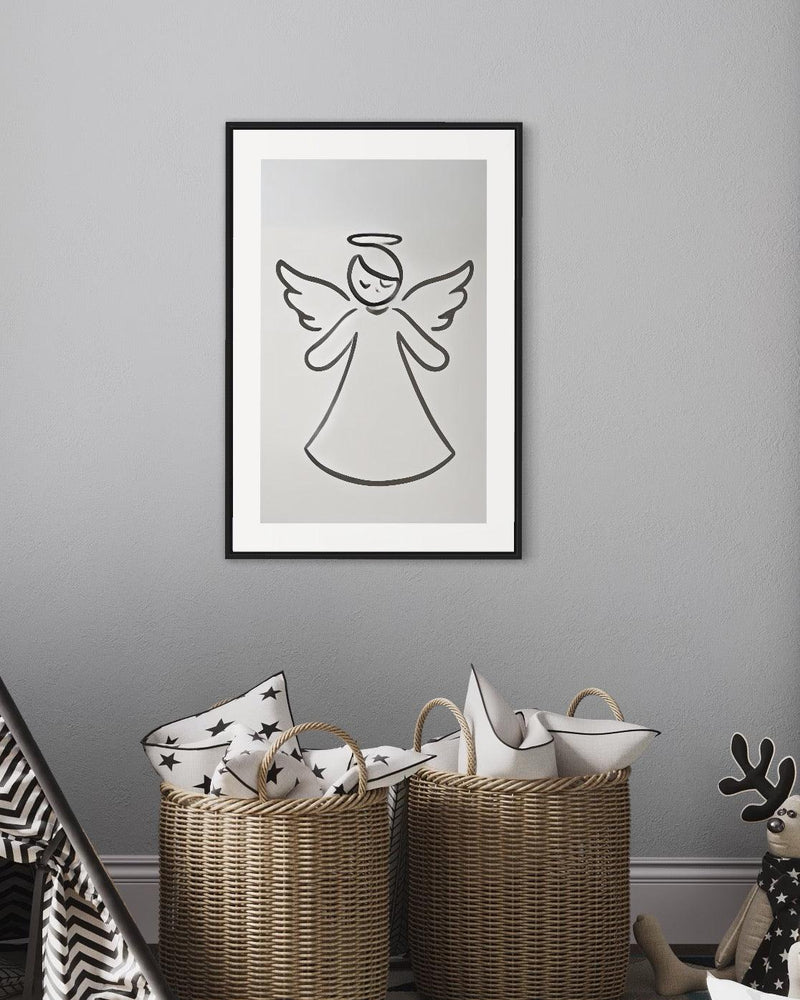 Quadro de Anjo P&B - IF018