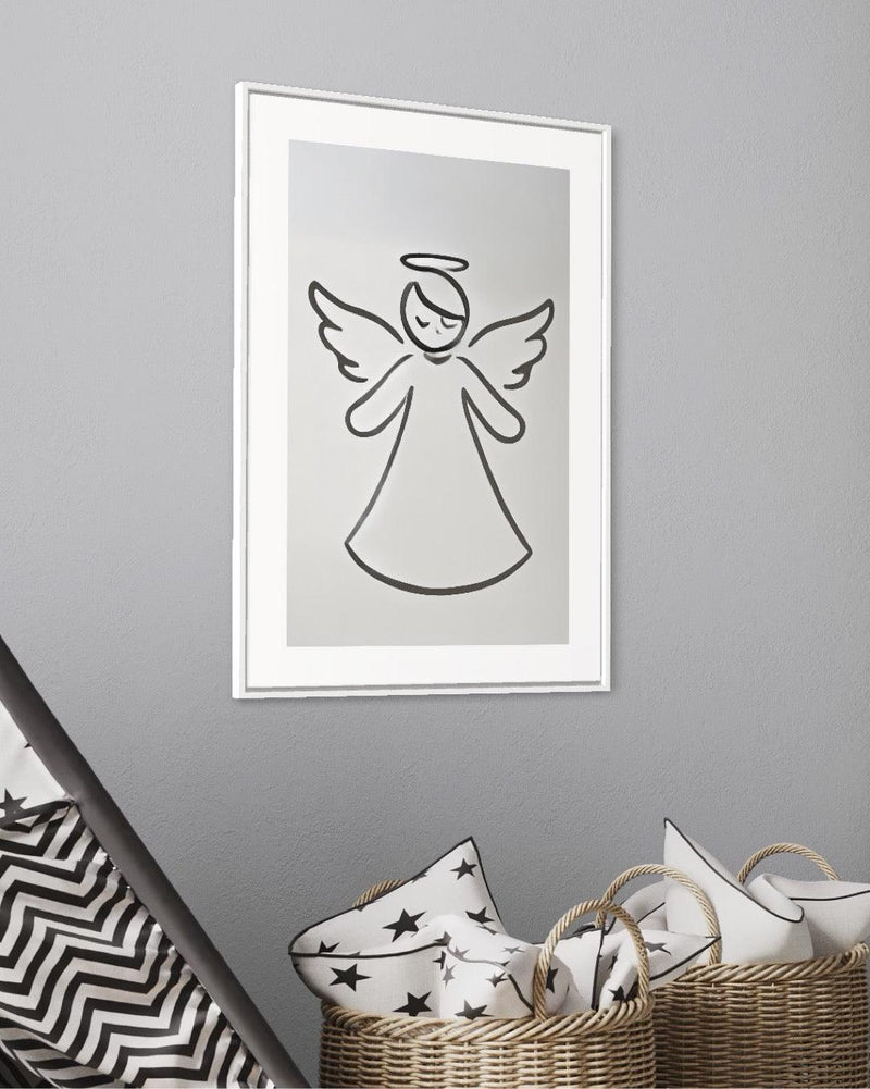 Quadro de Anjo P&B - IF018