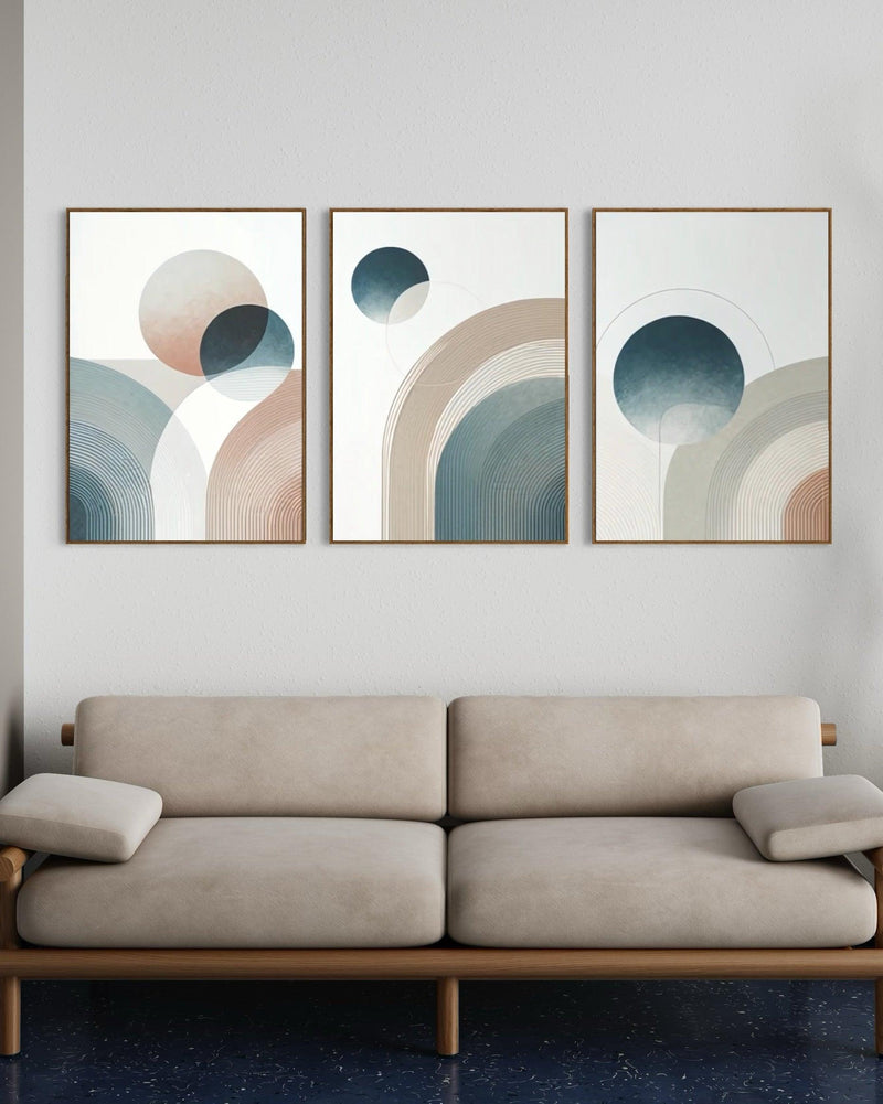 Trio de Quadros Geometria Equilibrada - CO016