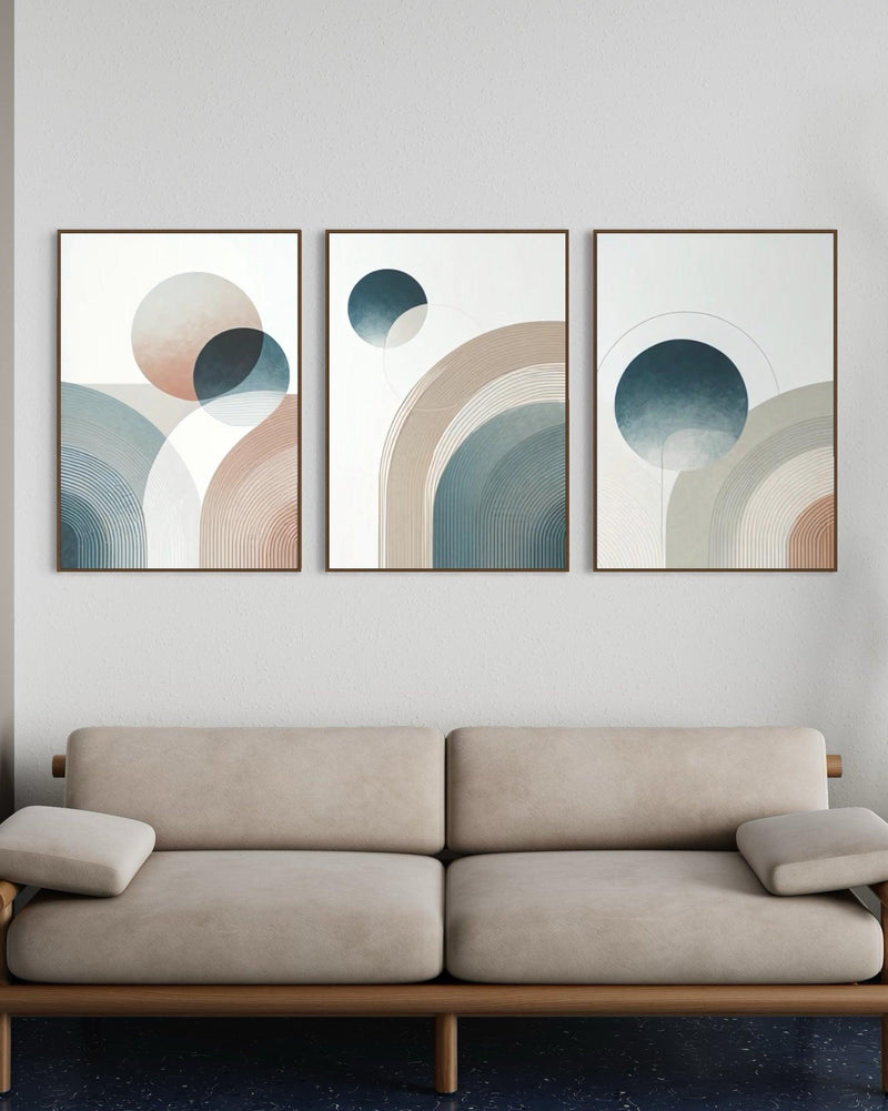 Trio de Quadros Geometria Equilibrada - CO016