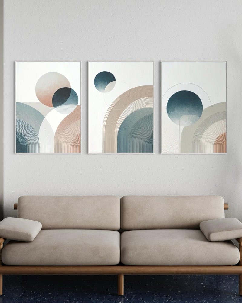 Trio de Quadros Geometria Equilibrada - CO016