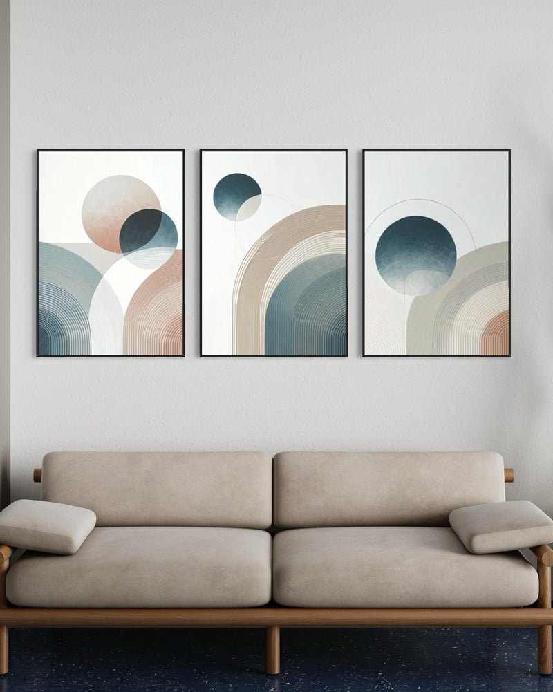 Trio de Quadros Geometria Equilibrada - CO016