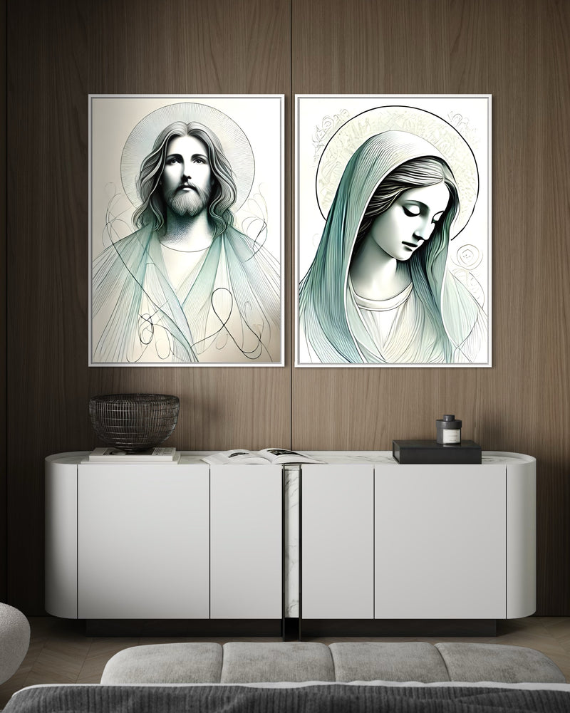 Dupla de Quadro Sagrado Amor - CO048