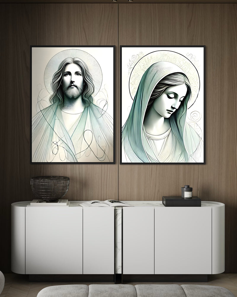 Dupla de Quadro Sagrado Amor - CO048