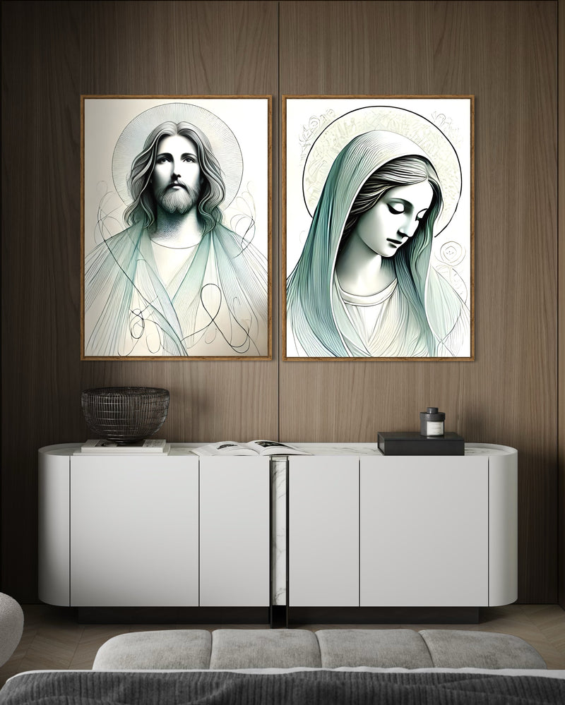 Dupla de Quadro Sagrado Amor - CO048