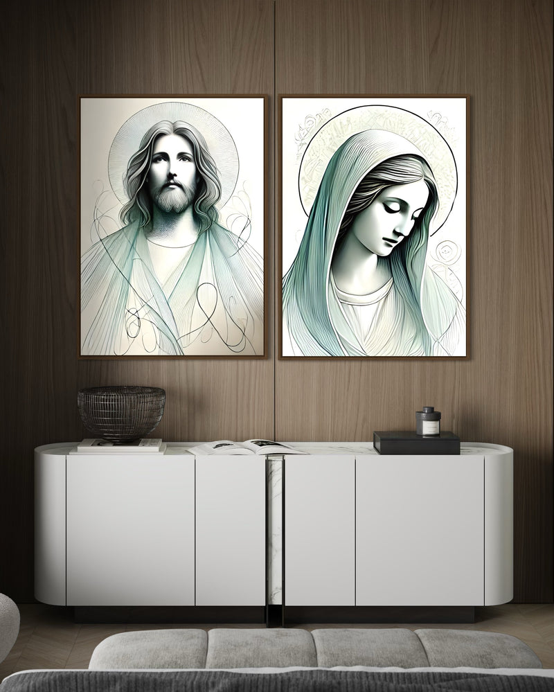 Dupla de Quadro Sagrado Amor - CO048