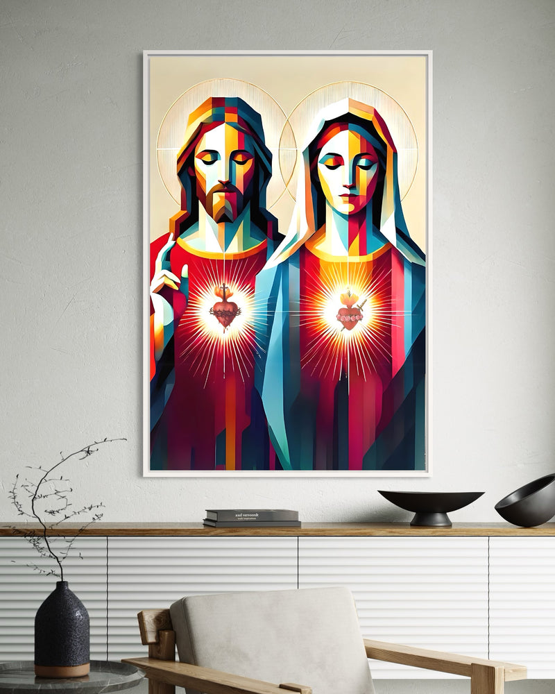 Quadro Sagrados Corações – Luz e Devoção - RD120