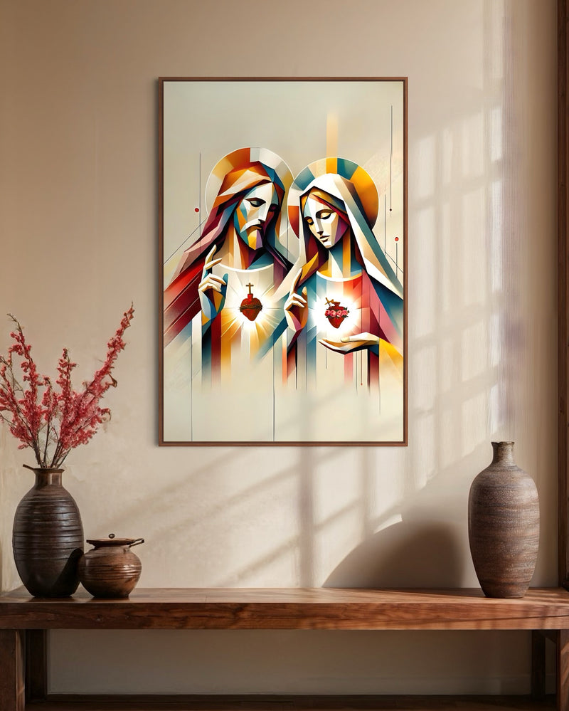 Quadro Sagrados Corações – Amor e Luz Divina - RD124