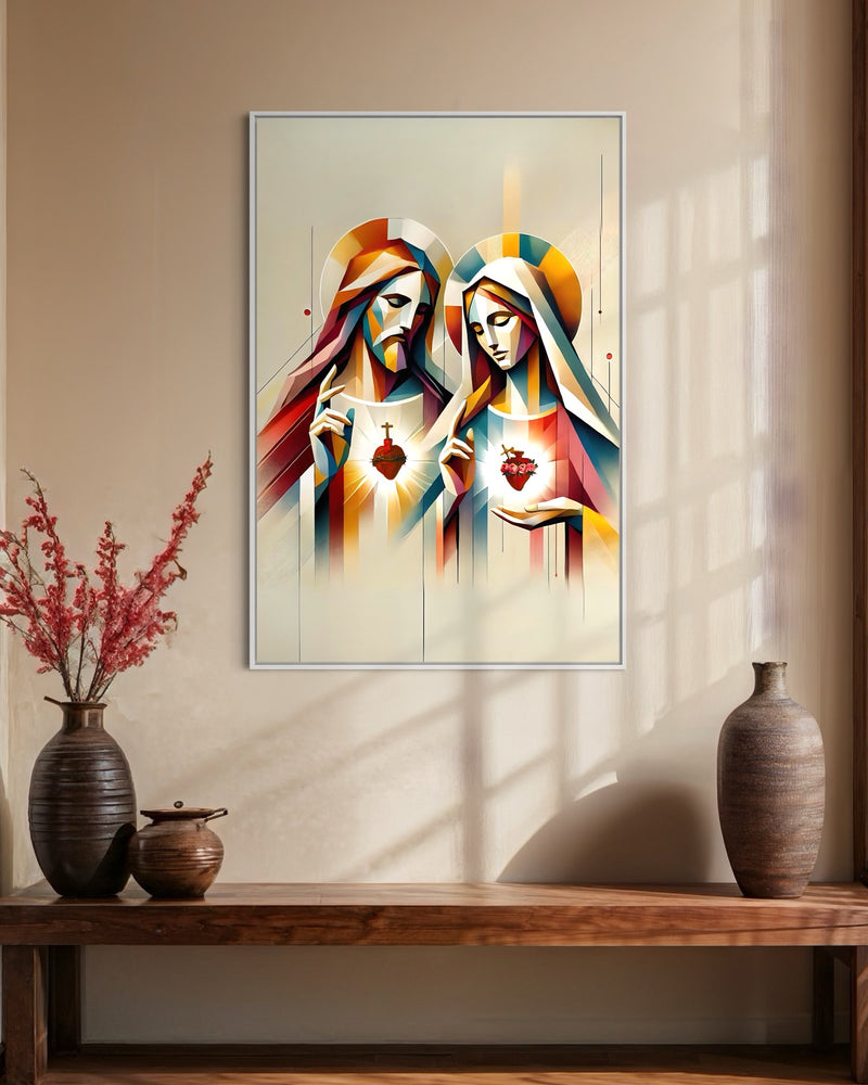 Quadro Sagrados Corações – Amor e Luz Divina - RD124
