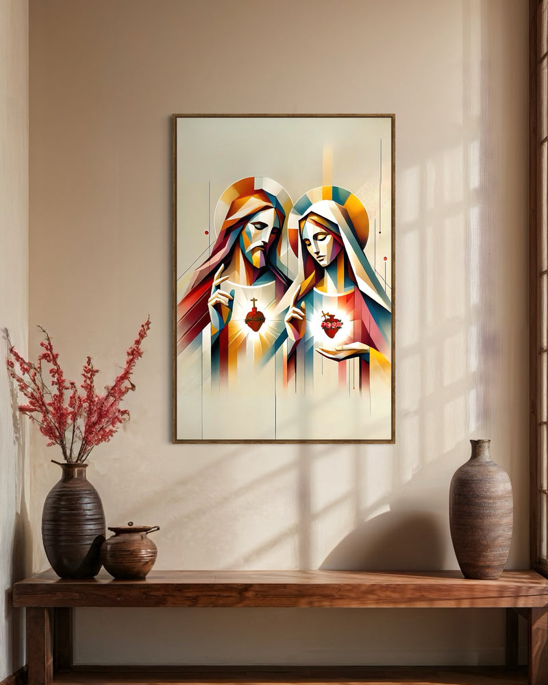 Quadro Sagrados Corações – Amor e Luz Divina - RD124